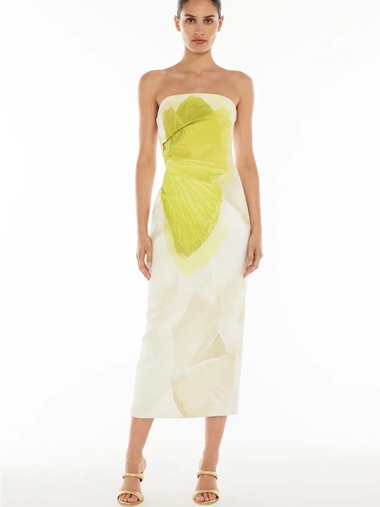 Manning Cartell Dresses & Skirts - Manning Cartell Strapless White Dress with Lime Graphic